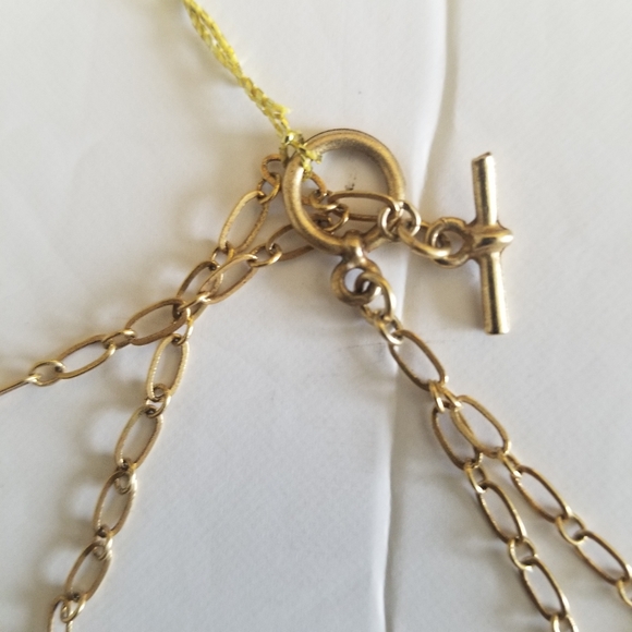 Niquea.D Paperclip Chain Necklace with Crystals and Charms, Gold-tone, NWT - Picture 6 of 9